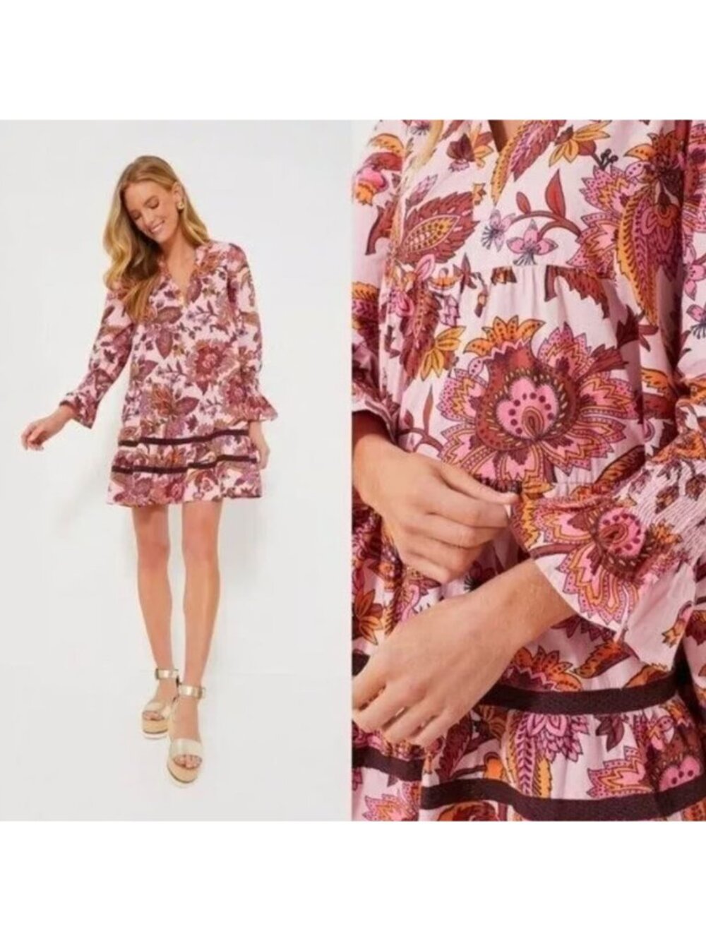 Tuckernuck Tnuck Beach Sunset Chintz Kenzo Coverup Pink & Orange Size XL NWT!